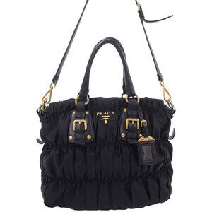 Prada Tessuto Gaufre Satchel gathered handbag Shoulder Bag